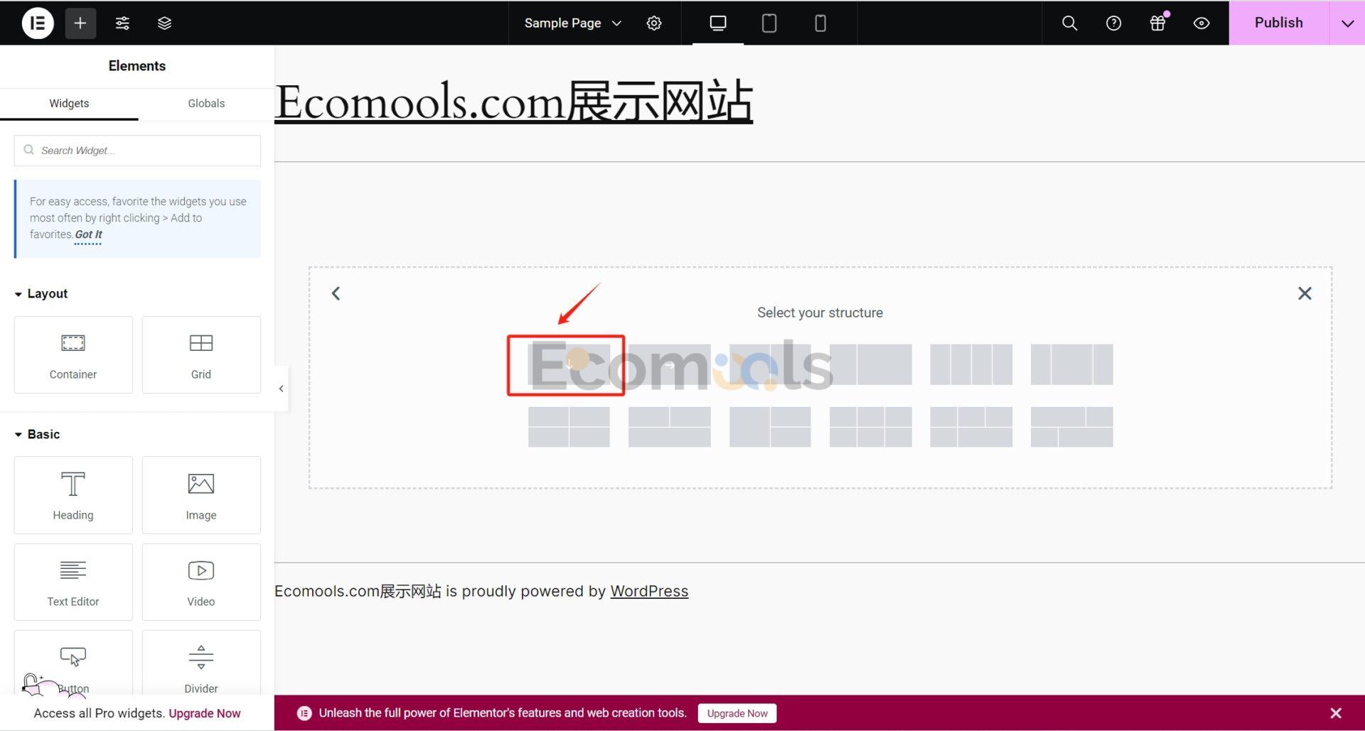 Elementor基础：Container（容器）和Layout（布局）详解