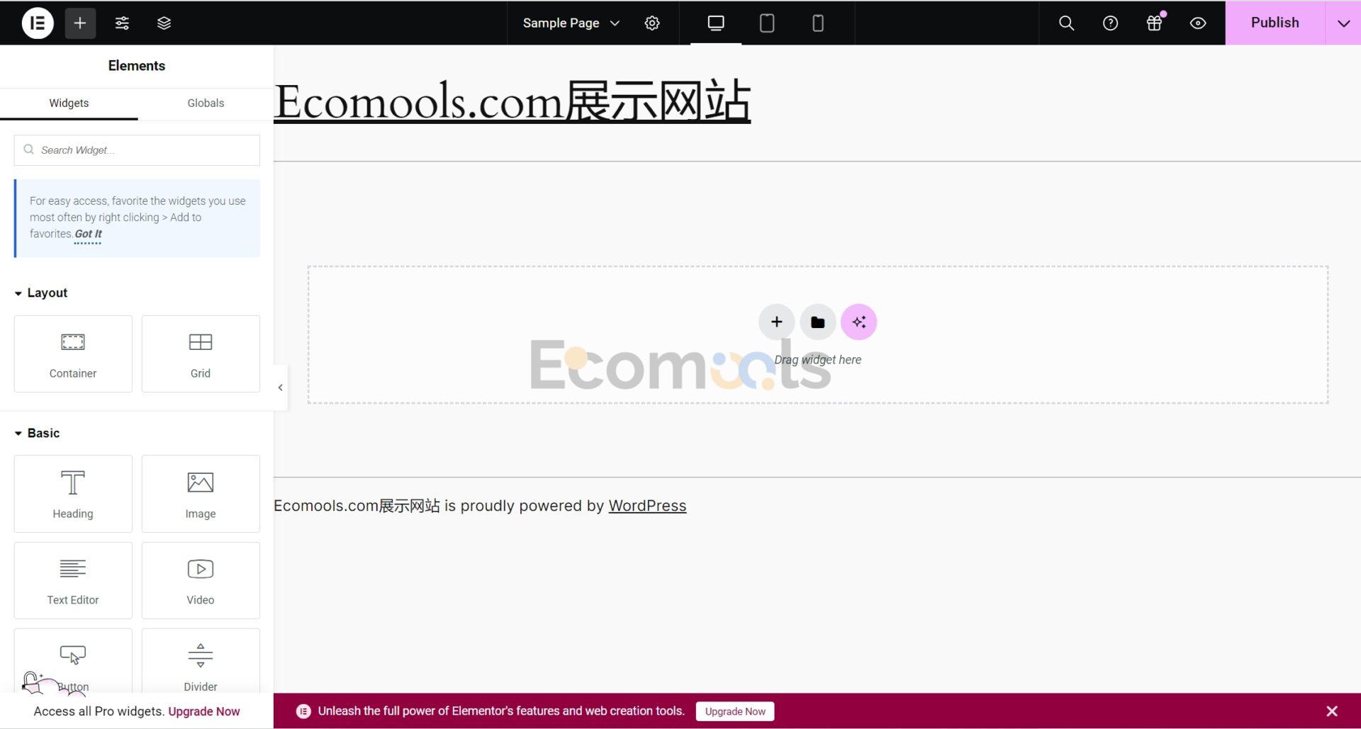 Elementor基础：Container（容器）和Layout（布局）详解